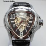 Reloj automático Jaragar estilo deporitvo skeleton esfera negra