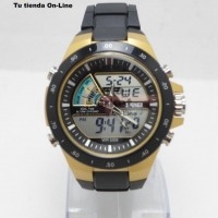 Reloj Análogo Digital Skmei 1016 Con Aplicaciones Doradas